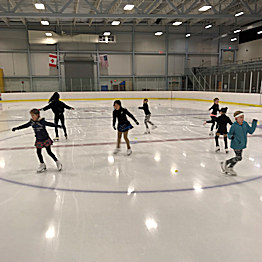Our Learn To Figure Skate in a group lesson environment program.